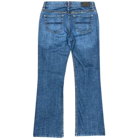 Women's EXPRESS Embellished X2 Denim Laboratory Low Rise Bootcut Jeans- Size 32 - Picture 2 of 10